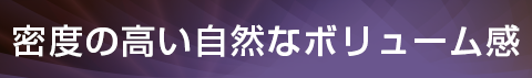 密度の高い自然なボリューム感