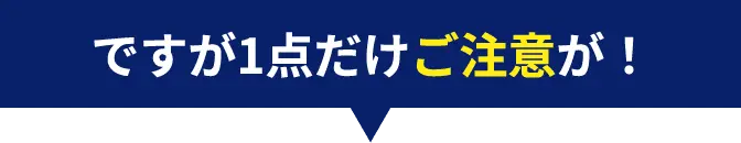 ですが1点だけご注意が！